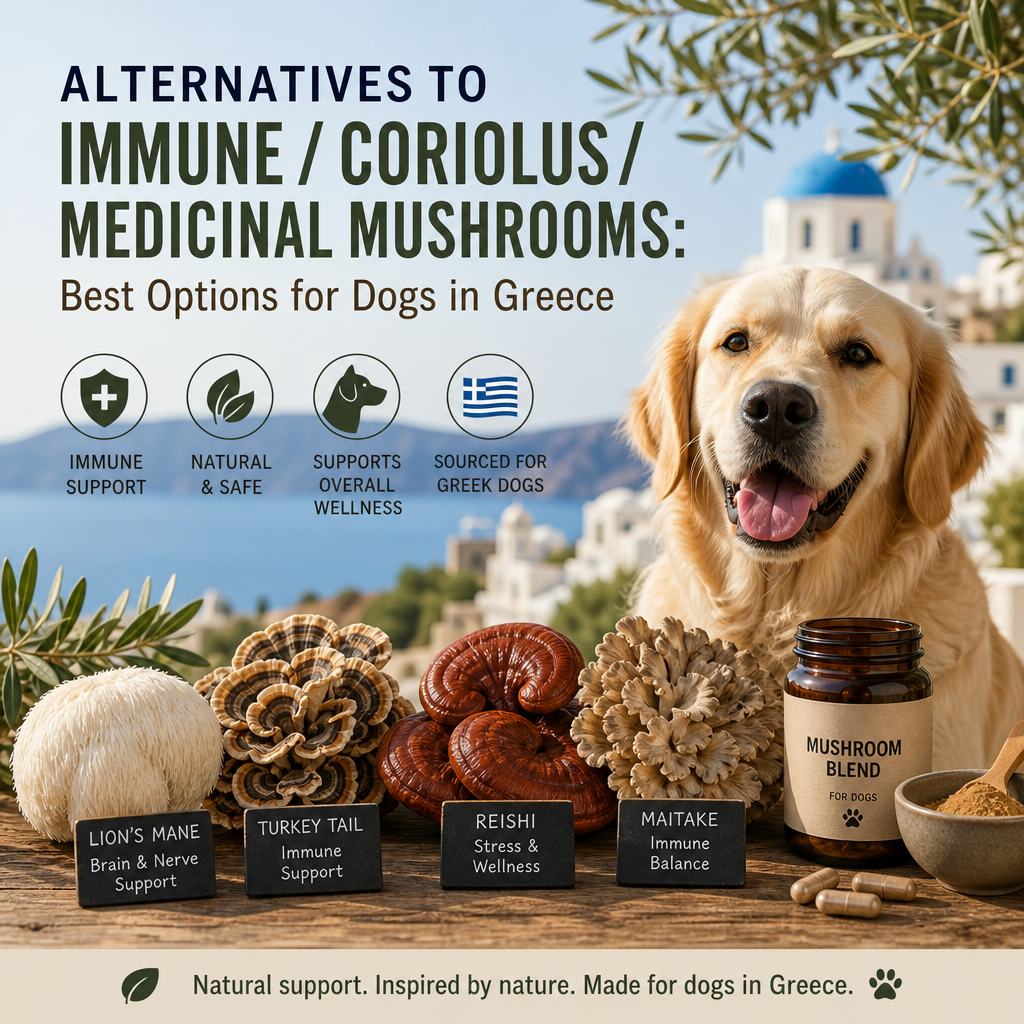 Alternatives to Immune / Coriolus / medicinal mushrooms: 7 Best Options for Dogs in Greece 6 alternatives to Immune / Coriolus / medicinal mushrooms illustration