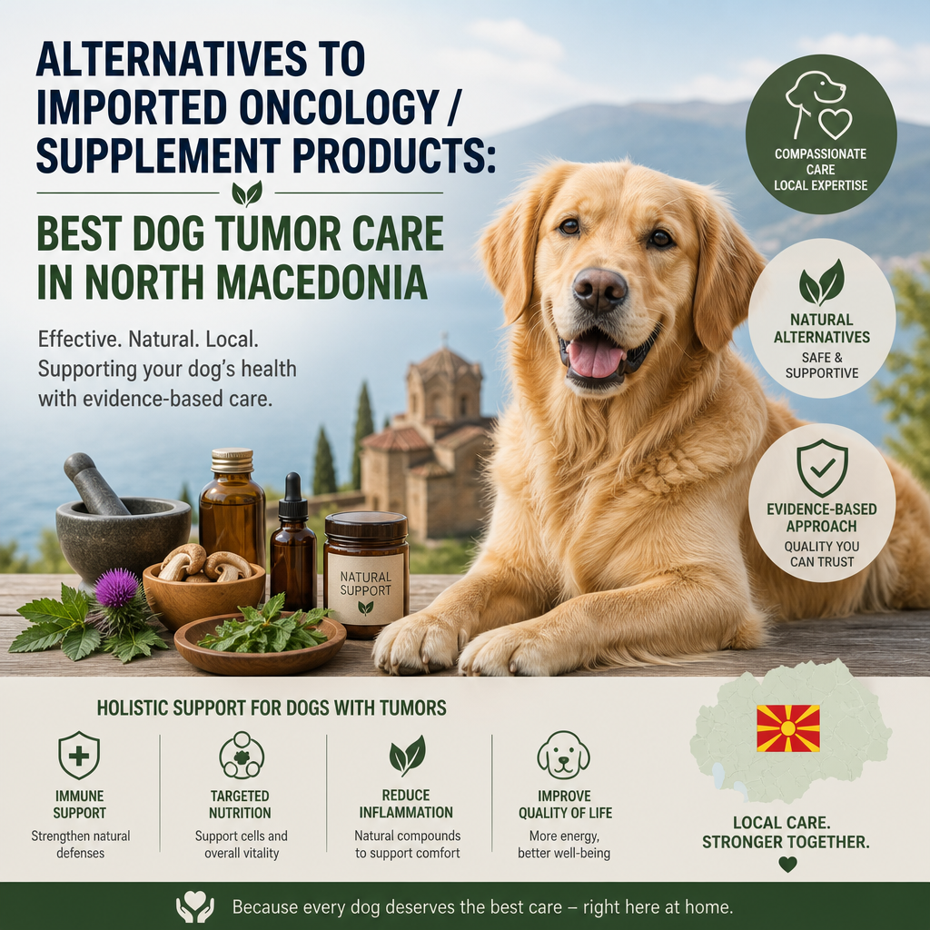 Alternatives to Imported Oncology / Supplement Products: 7 Best Dog Tumor Care Options in North Macedonia 2 ilustração de alternativas a produtos de oncologia / suplementos importados