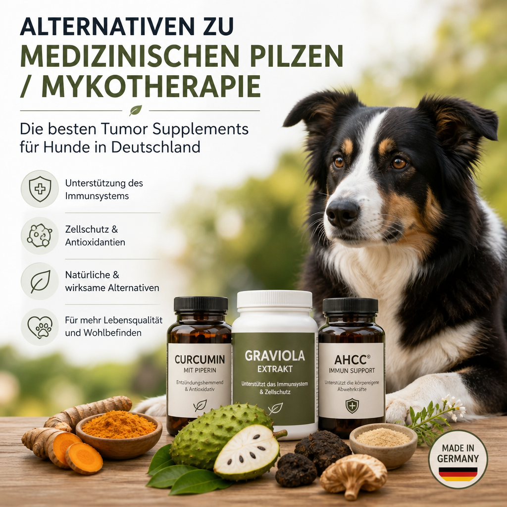 Alternatives to Medicinal Mushrooms / Mycotherapy: 7 Best Dog Tumor Supplements in Germany 5 ilustração de alternativas a cogumelos medicinais / micoterapia