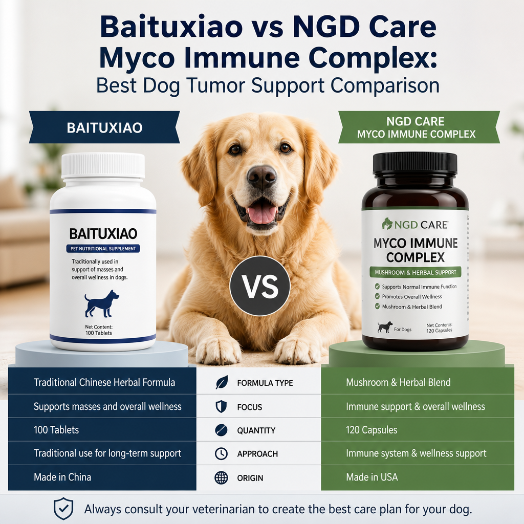 Baituxiao vs NGD Care Myco Immune Complex: 7 Best Dog Tumor Support Checks 2 Baituxiao vs NGD Care Myco Immune Complex illustration