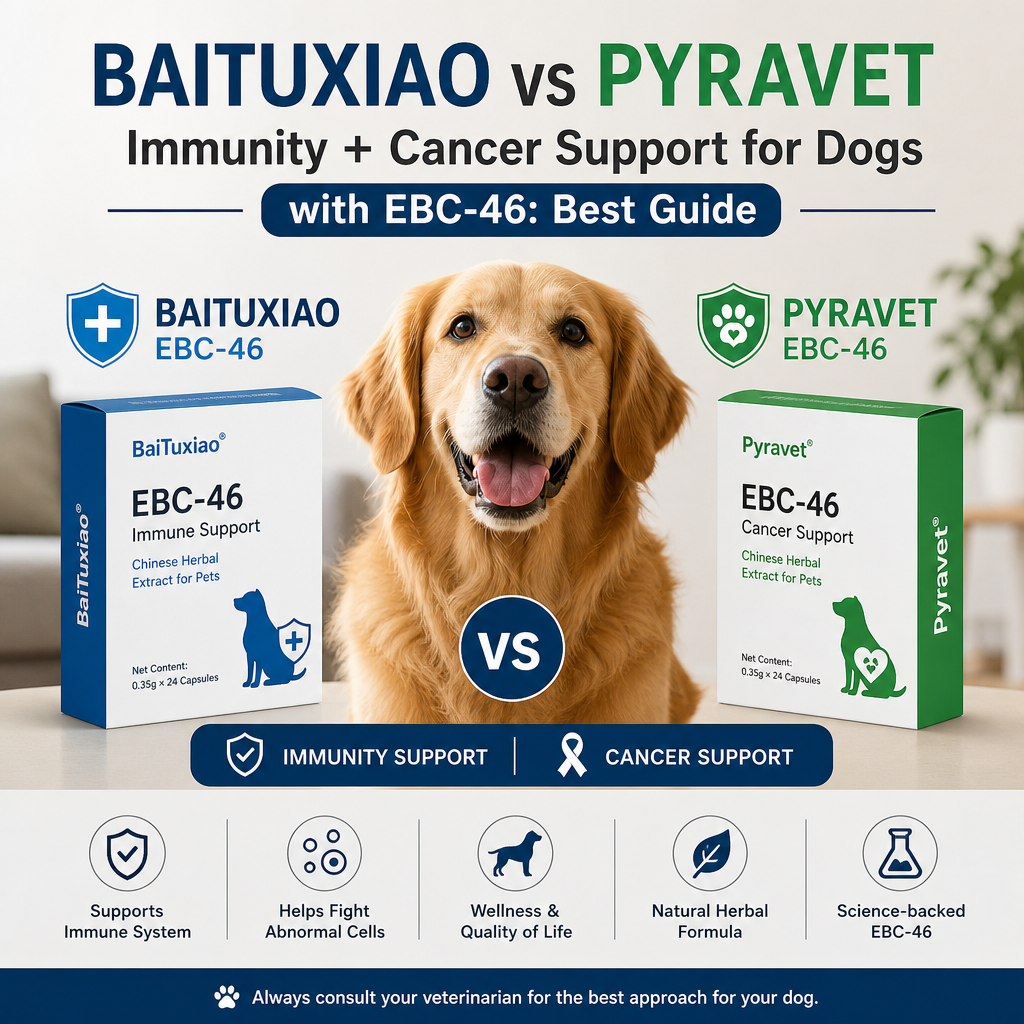 Baituxiao vs Pyravet Immunity + Cancer Support For Dogs With EBC-46 illustration