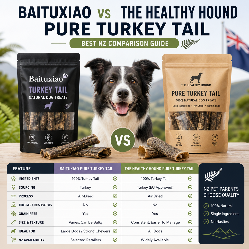 Baituxiao vs The Healthy Hound Pure Turkey Tail illustration