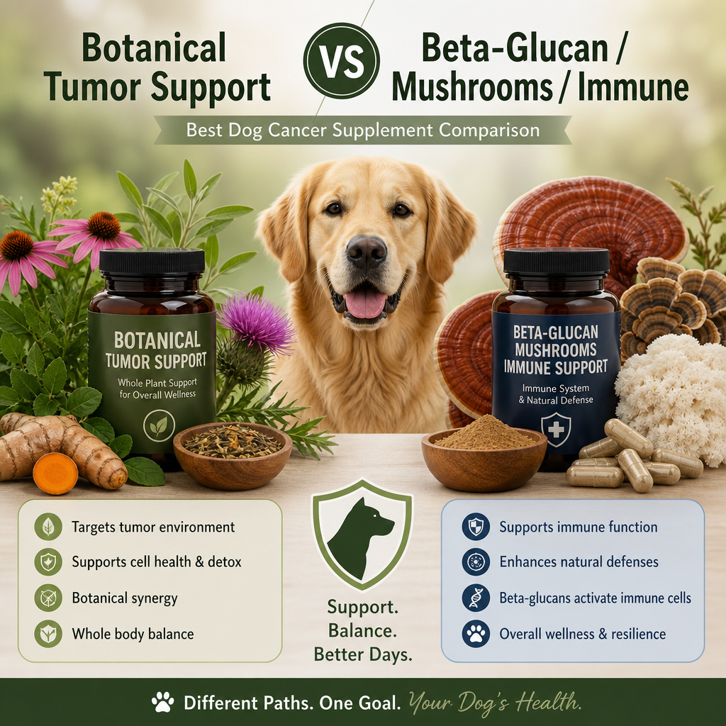 Botanical Tumor Support vs Beta-Glucan / Mushrooms / Immune: 7 Powerful Key Differences for Dog Owners in Belgium 1 botanical tumor support vs Beta-glucan / mushrooms / immune illustration