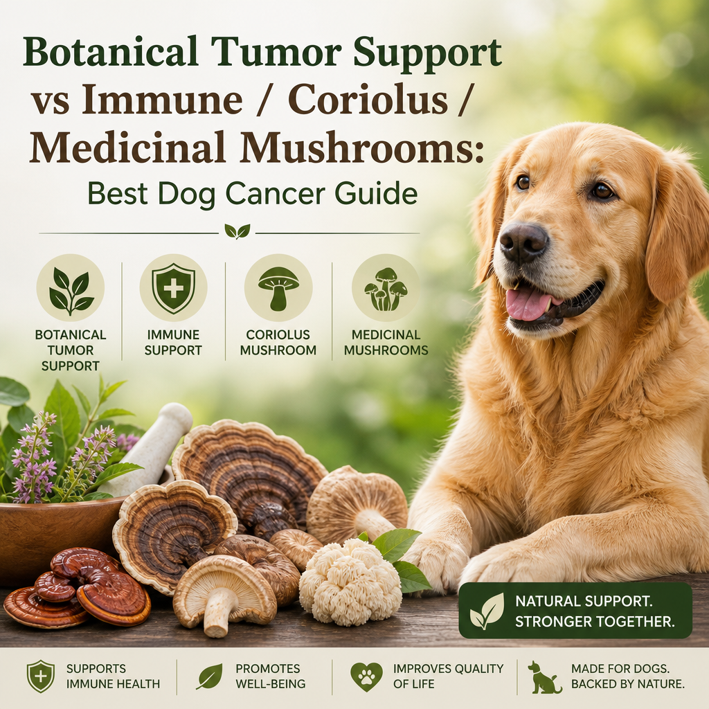 Botanical Tumor Support vs Immune / Coriolus / Medicinal Mushrooms: 7 Powerful Key Differences for Dog Owners 1 botanical tumor support vs Immune / Coriolus / medicinal mushrooms illustration
