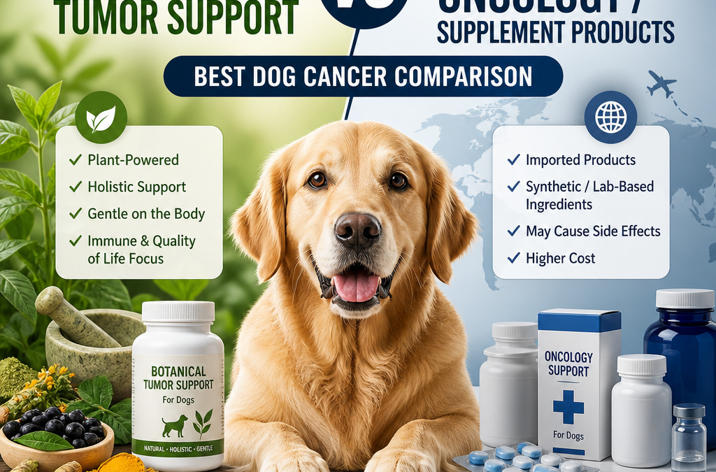 Botanical Tumor Support vs Imported Oncology / Supplement Products: 5 Powerful Positive Differences for Dogs