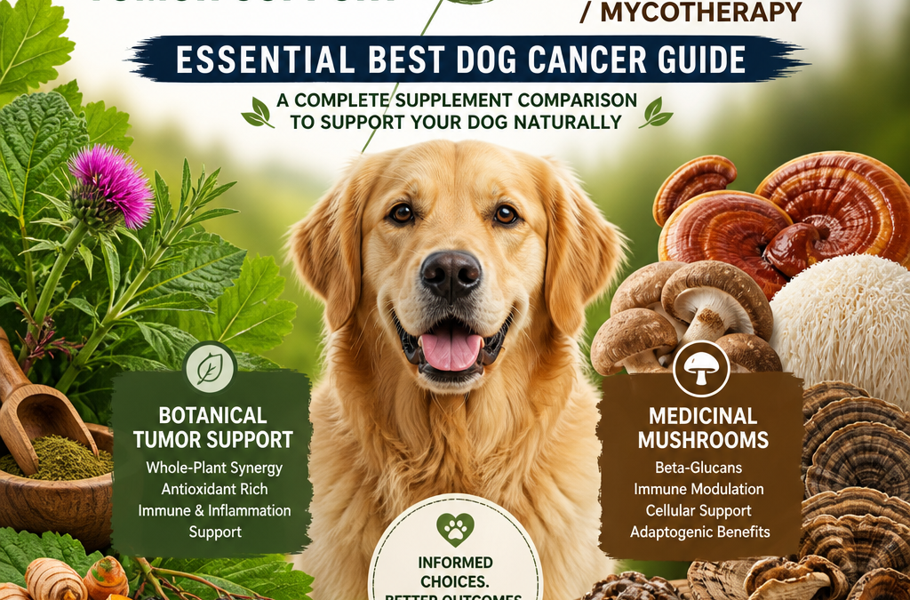 Botanical Tumor Support vs Medicinal Mushrooms / Mycotherapy: 5 Essential Best Dog Cancer Guide