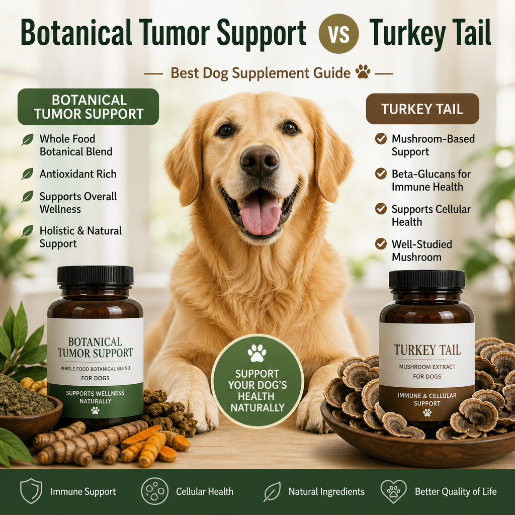 ilustração de suporte botânico para tumores vs Turkey Tail / cogumelos medicinais