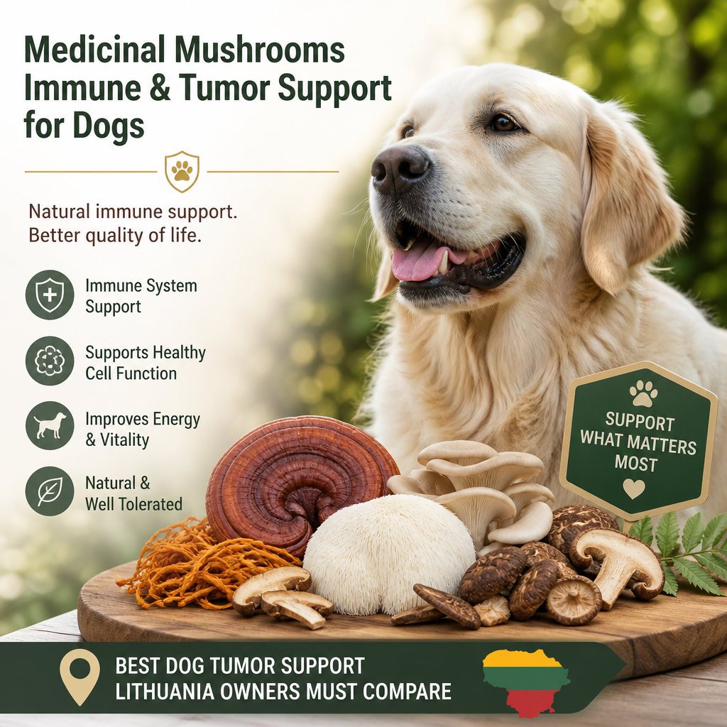 Medicinal mushrooms / immune: 5 Best Dog Tumor Support Options Lithuania Owners Must Compare 3 Medicinal mushrooms / immune illustration