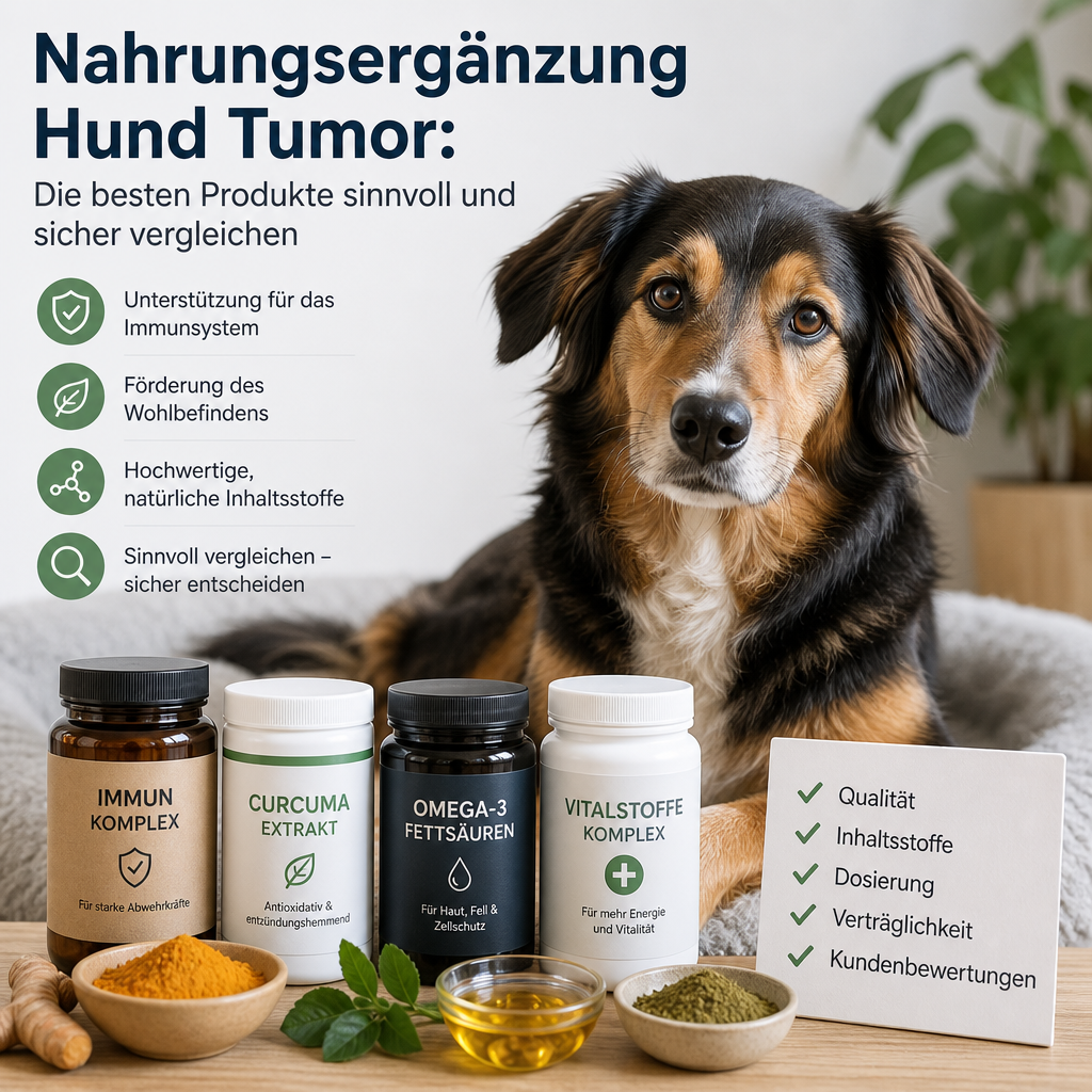 Illustration de complément alimentaire pour chien atteint de tumeur