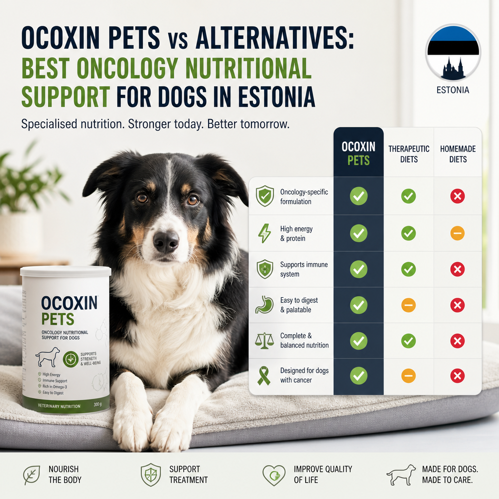 Ocoxin Pets vs alternatives: 7 Best Oncology Nutritional Support Options for Dogs in Estonia 2 Ilustração de Ocoxin Pets vs alternativas