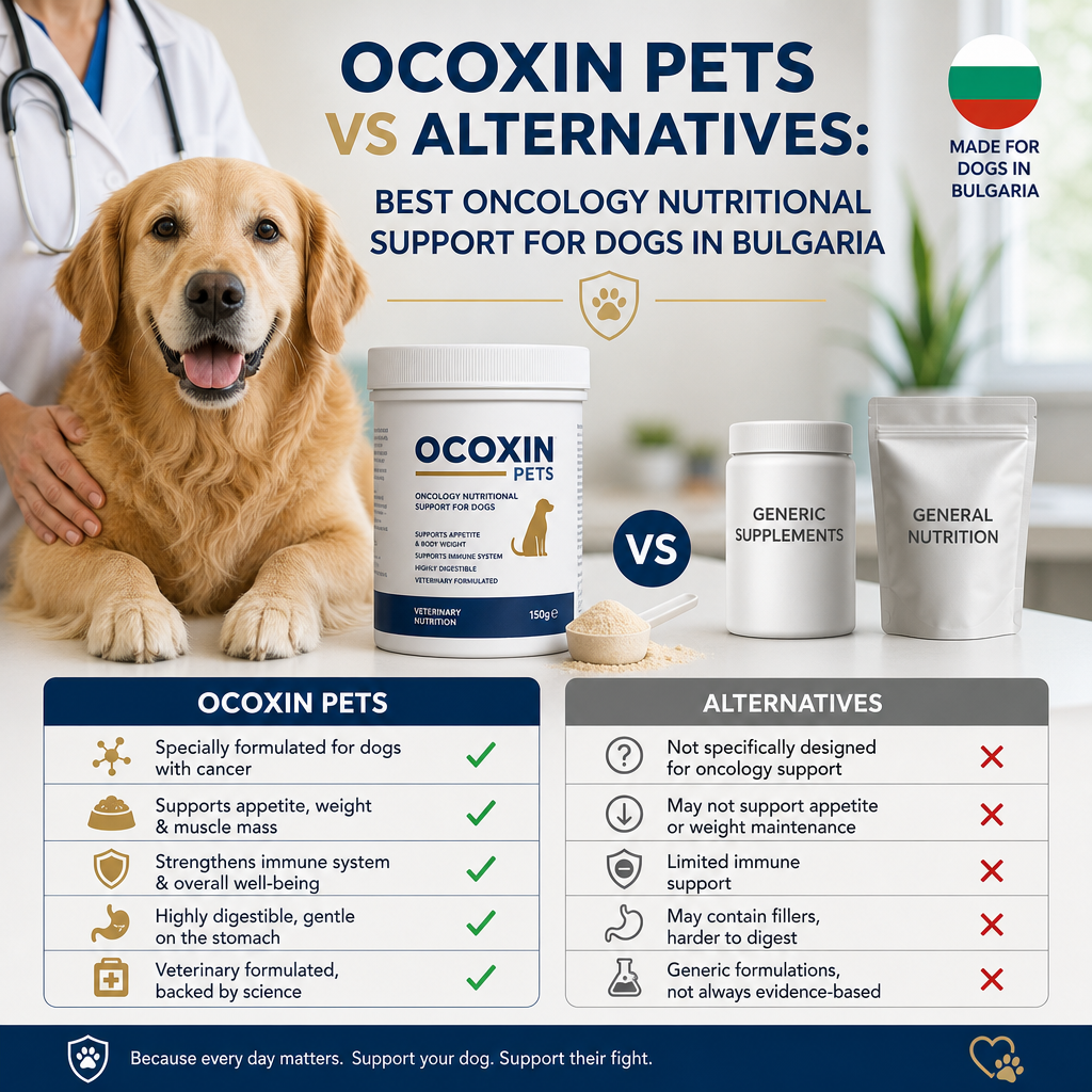 Ocoxin Pets vs alternatives: 7 Best Oncology Nutritional Support Options for Dogs in Bulgaria 4 Ilustração de Ocoxin Pets vs alternativas