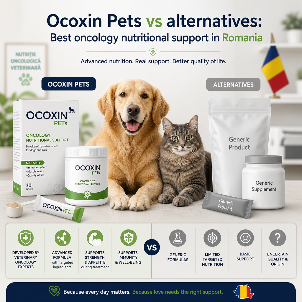 Ocoxin Pets vs alternatives: 7 Best oncology nutritional support options in Romania 2 Ocoxin Pets vs alternatieven illustratie