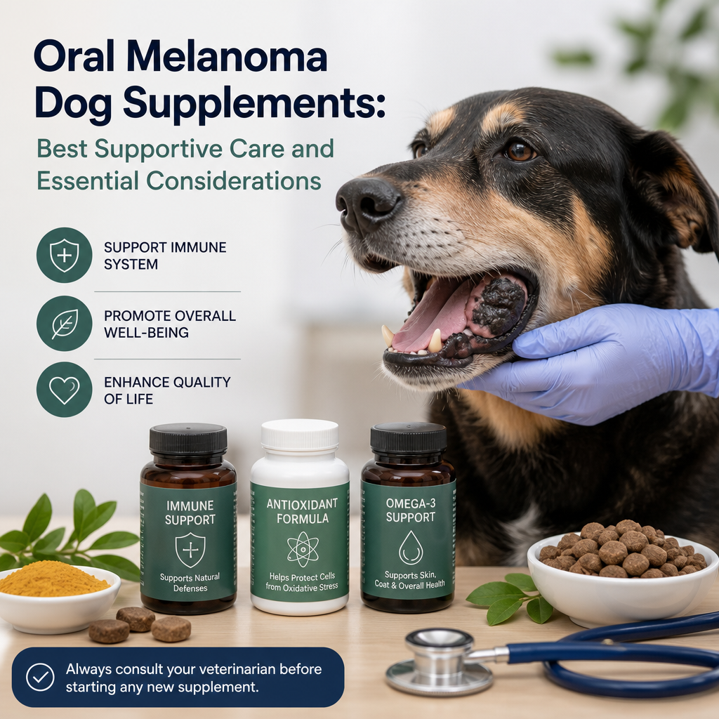 oral melanoma dog supplements illustration
