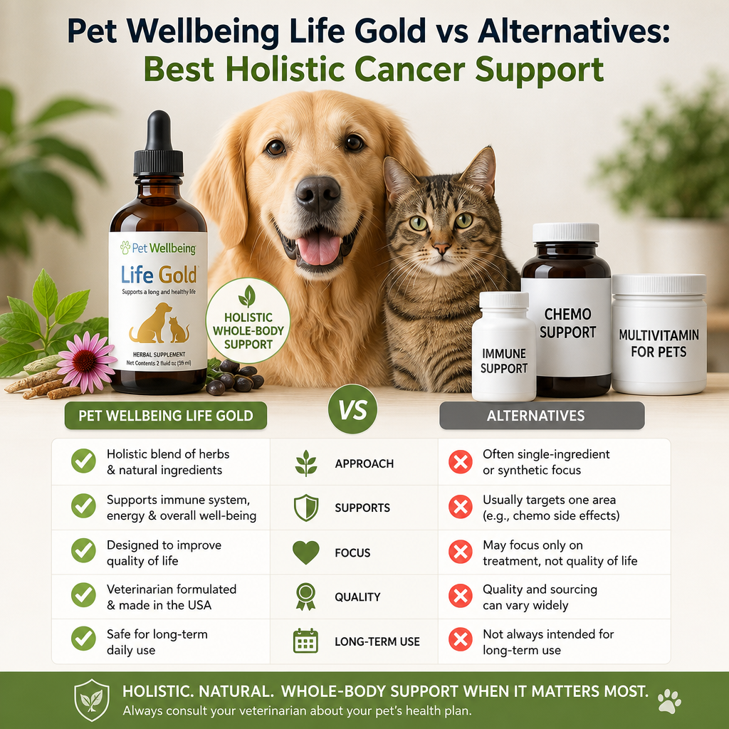 Pet Wellbeing Life Gold vs alternatives illustration