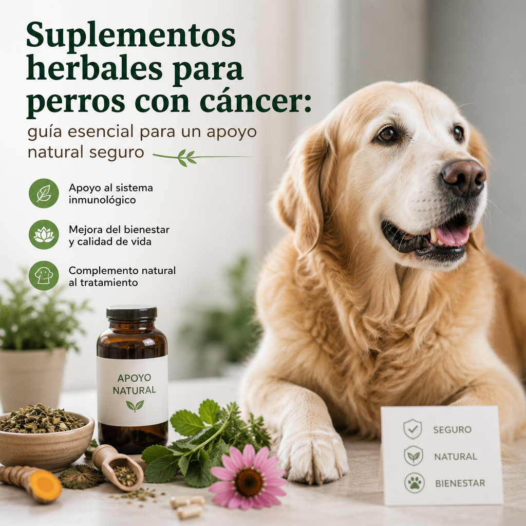 suplementos herbales perro cáncer illustration
