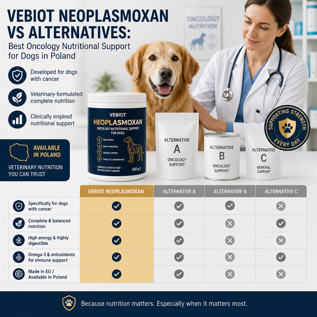 VEBIOT Neoplasmoxan vs Alternatives: 7 Best Oncology Nutritional Support Options for Dogs in Poland 3 VEBIOT Neoplasmoxan vs alternatives illustration