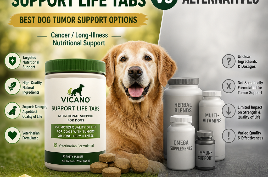 Vicano Support Life Tabs vs Alternativer: 7 Bedste Hund Tumor Support Muligheder